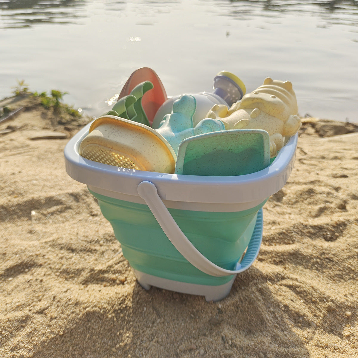 Kit Jouets de Sable Enfant 11 Pièces — Pelle Râteau Arrosoir Plage — Bleu Orange